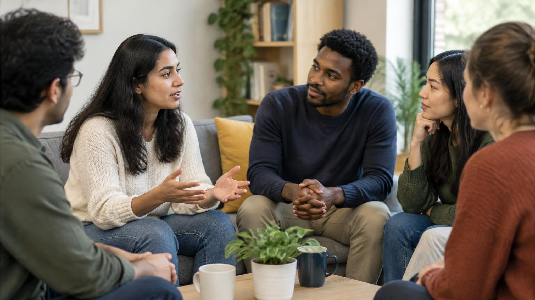 people having calm discussion