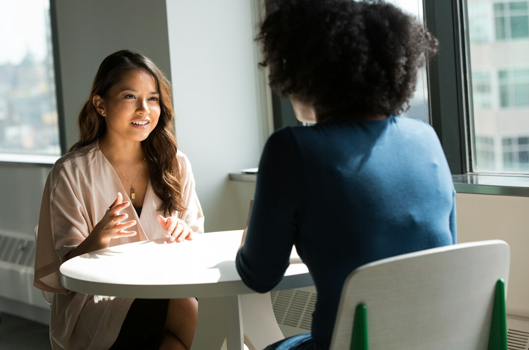 person practicing communication